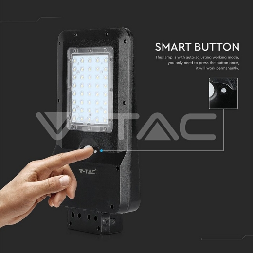 Farola LED Solar 15W cuerpo negro 6000K - 14