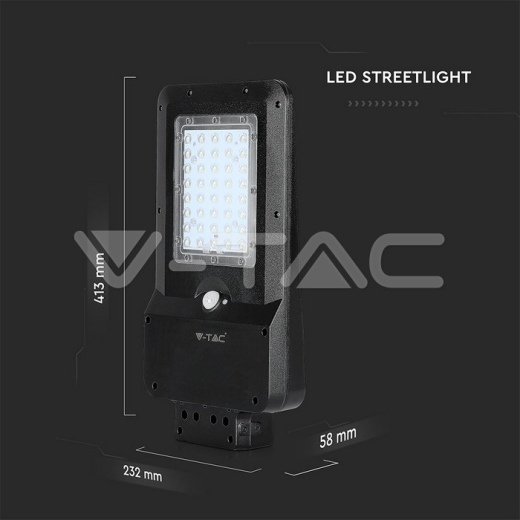 Farola LED Solar 15W cuerpo negro 6000K - 15