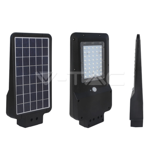 Farola LED Solar 15W cuerpo negro 6000K - 8