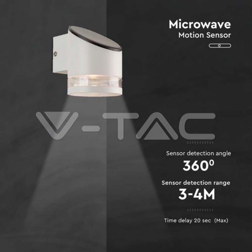 Aplique Solar LED SMD 1W Con Sensor Microondas IP44 3000K - 4