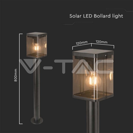 Lámpara E27 del bolardo de 2.5W LED Sollar con el sensor de microondas IP44 - 7