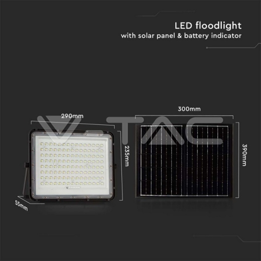 Proyector Solar 20W LED 4000K Batería reemplazable 3m Alambre Cuerpo negro - 12