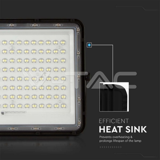 Proyector Solar 20W LED 6400K Batería reemplazable 3m Alambre Cuerpo negro - 5