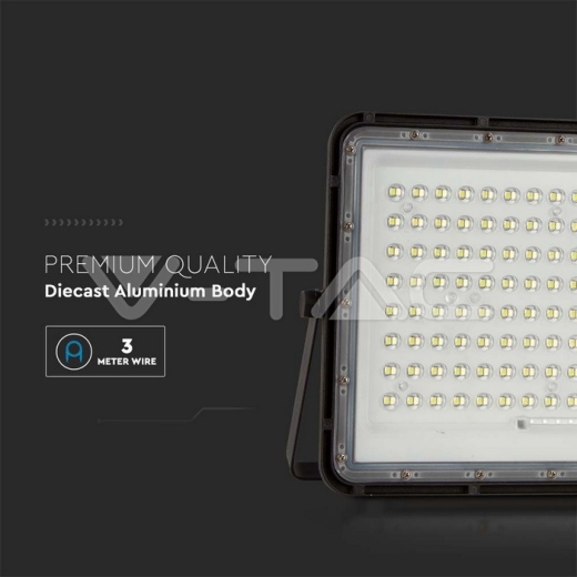 Proyector Solar 20W LED 6400K Batería reemplazable 3m Alambre Cuerpo negro - 8