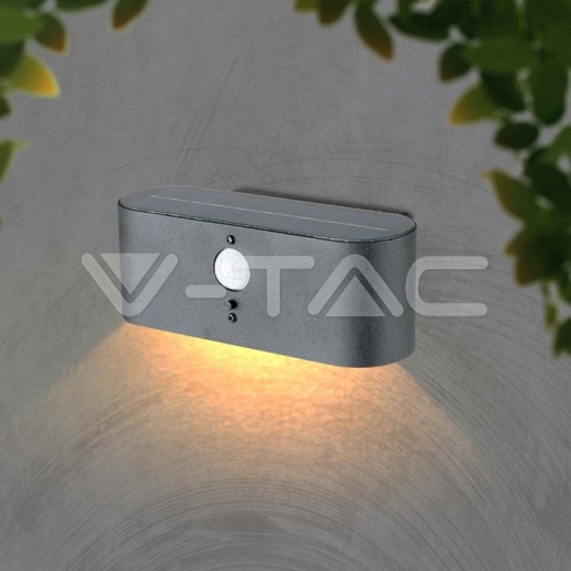 Lámpara de pared solar LED 2.5W SMD con sensor PIR IP44 3000K - 9