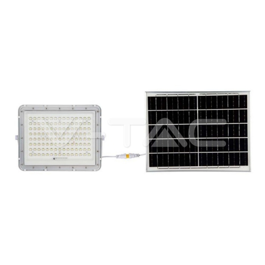 20W LED Solar Floodlight 4000K Replaceable Battery 3m Wire White Body - 3