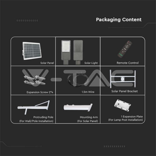Chip Bridgelux de farola solar LED de 20W 4000K - 12