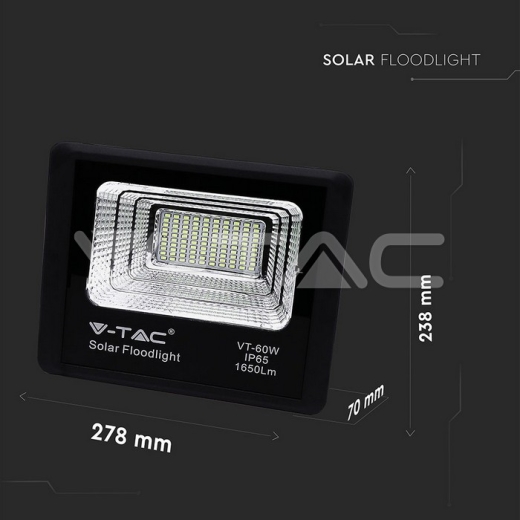Foco Proyector Solar LED 20W 4000K Cuerpo Negro - 16