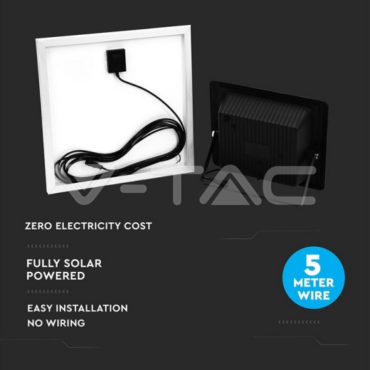 Foco Proyector Solar LED 20W 4000K Cuerpo Negro - 5