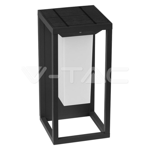 2W LED Solar Bollard Wall Light SAMSUNG Chip Grey Body 3000K - 4