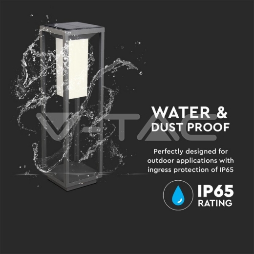 Lámpara de suelo solar 4W LED SAMSUNG Chip cuerpo gris 3000K - 8