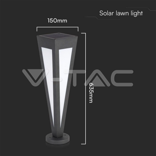 Lámpara Solar de Jardín LED 2W 3000K Cuerpo Negro - 2