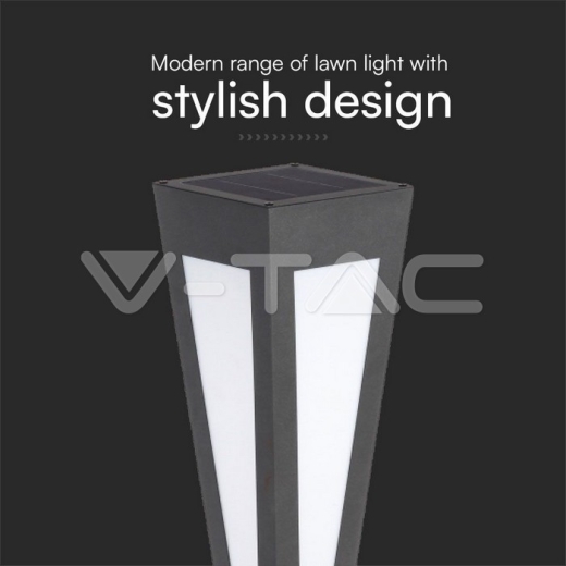 Lámpara Solar de Jardín LED 2W 3000K Cuerpo Negro - 5