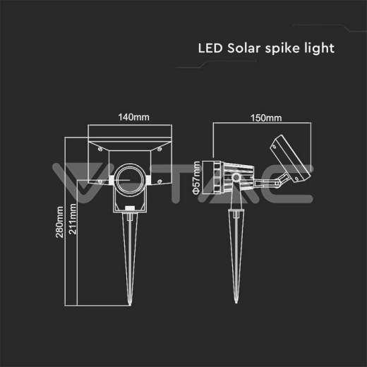 Pincho de jardín solar 2W IP65 6400K - 6