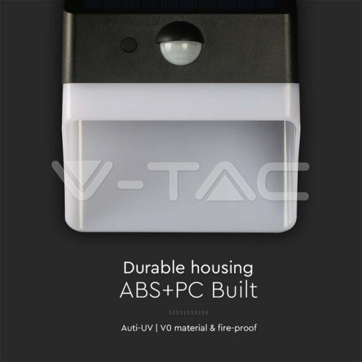 Aplique Solar LED 2W Sensor 4000K Cuerpo Blanco y Negro - 11