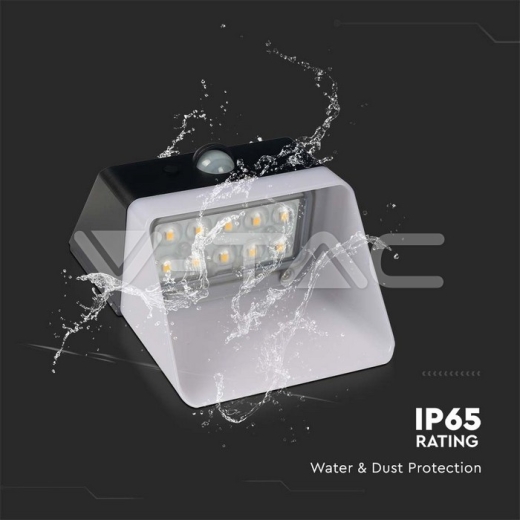 Aplique Solar LED 2W Sensor 4000K Cuerpo Blanco y Negro - 16