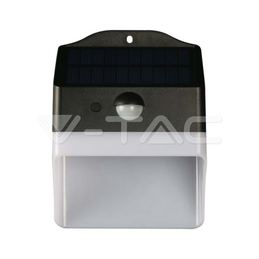 Aplique Solar LED 2W Sensor 4000K Cuerpo Blanco y Negro - 2