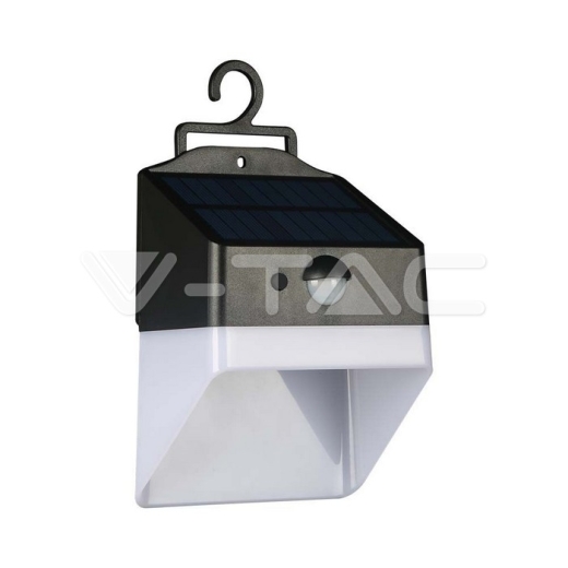 Aplique Solar LED 2W Sensor 4000K Cuerpo Blanco y Negro - 5