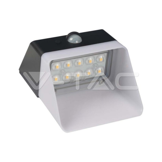 Aplique Solar LED 2W Sensor 4000K Cuerpo Blanco y Negro - 6