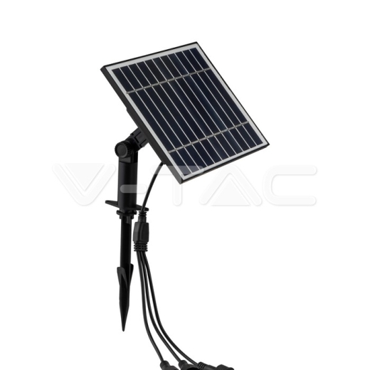 3*1.2W LED Solar Spike Cuerpo Negro 3000K IP65 - 3