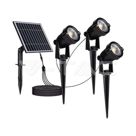 3*1.2W LED Solar Spike Cuerpo Negro 3000K IP65 - 4