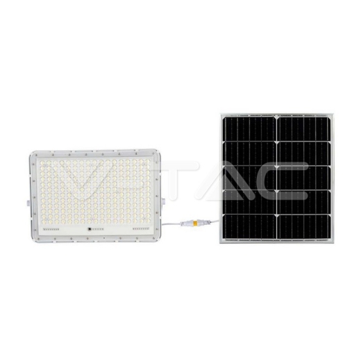 30W LED Solar Floodlight 4000K Replaceable Battery 3m Wire White Body - 3