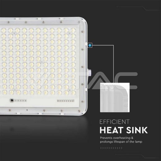 30W LED Solar Floodlight 4000K Replaceable Battery 3m Wire White Body - 5