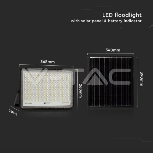 Proyector Solar 30W LED 4000K Batería reemplazable 3m Alambre Cuerpo negro - 12