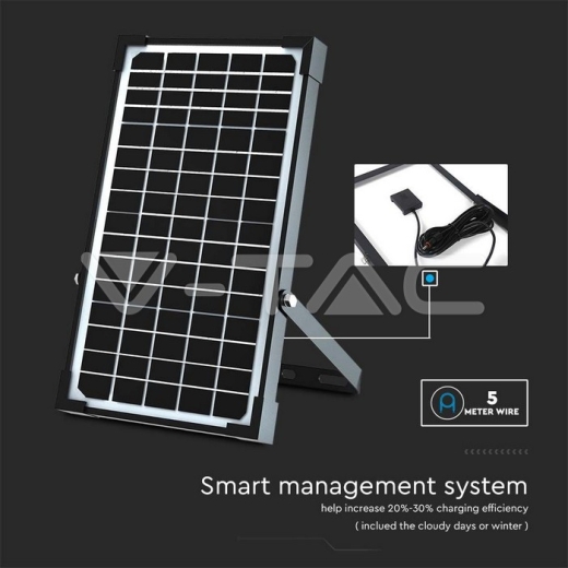 Foco Proyector Solar LED 30W LiFePo Batería 3.7V Negro 4000K - 15