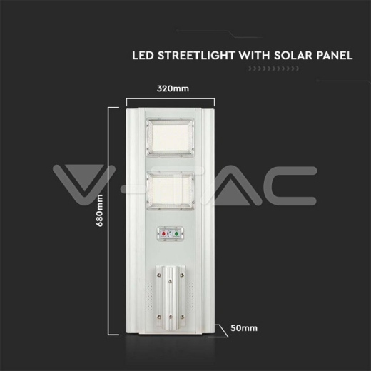 Farola Solar 200W LED Panel solar 33W 4000K Aluminum + PC - 9