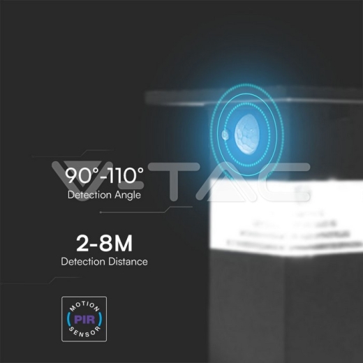 3W LED Solar Wall Lamp With Pir Sensor & Battery 2200MA LI 3.7V - 4