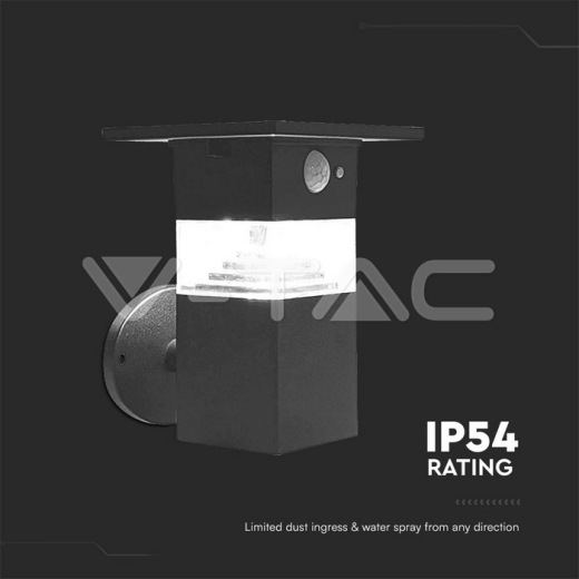 3W LED Solar Wall Lamp With Pir Sensor & Battery 2200MA LI 3.7V - 6