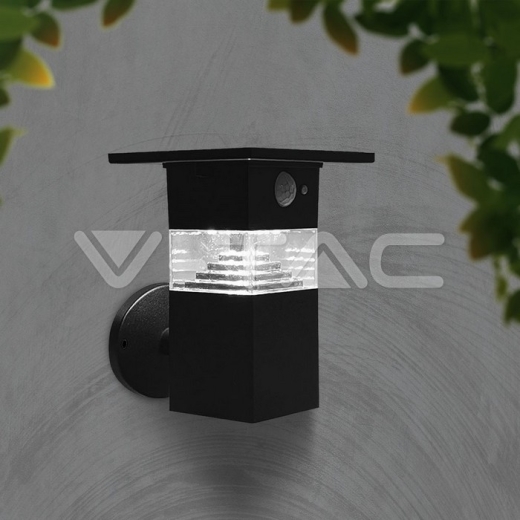 3W LED Solar Wall Lamp With Pir Sensor & Battery 2200MA LI 3.7V - 8