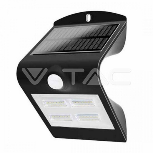 3W LED Solar Wall Light 3000K+4000K Black Body - 1