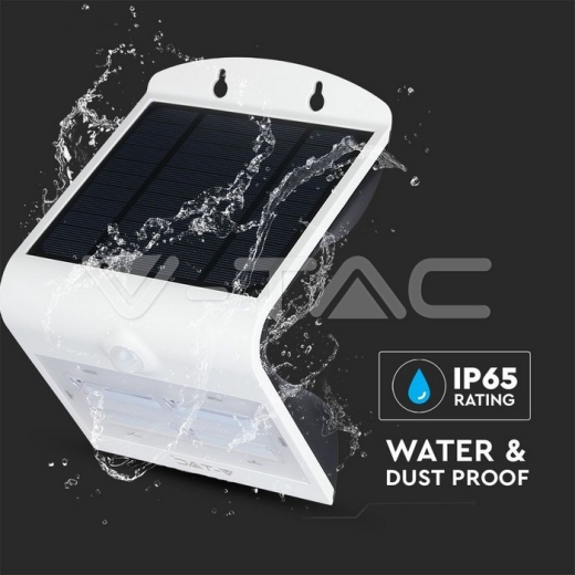 3W LED Solar Wall Light 3000K+4000K Black Body - 6