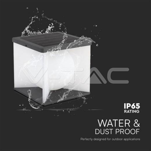 3W LED Solar Garden Lamp (205A-205A-183mm) 3000K Black, White body - 6