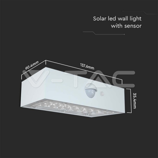 Aplique Solar LED 3W Sensor 4000K, 3000K Cuerpo blanco - 15