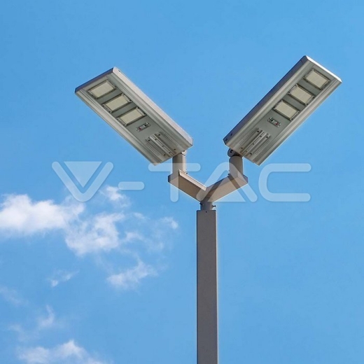 Farola Solar 300W LED Panel solar 40W 6400K Aluminio + PC - 10