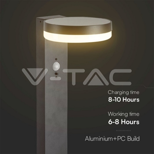 Lámpara solar del bolardo de 5.5W LED con el sensor Pir y la batería 2200MA LI 3.7V - 2