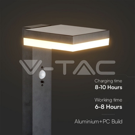 Lámpara solar del bolardo de 5.5W LED con el sensor Pir y la batería 2200MA LI 3.7V - 2