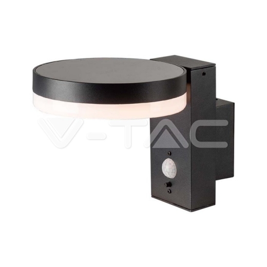 Lámpara de pared solar SMD de 5.5W LED con sensor PIR redondo IP44 3000K - 1