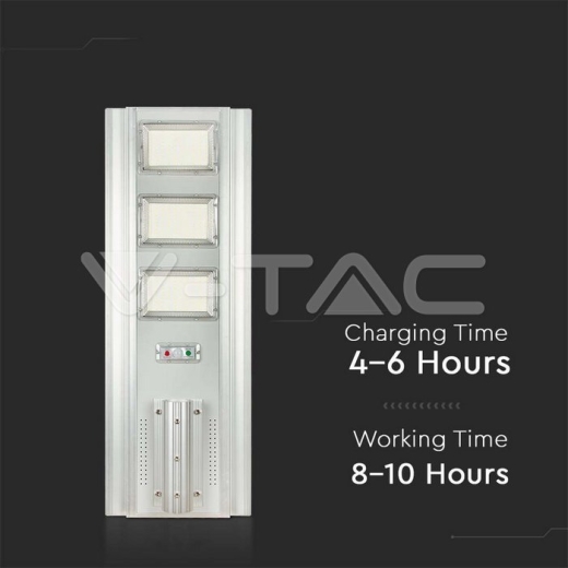 Farola Solar 300W LED Panel solar 40W 4000K Aluminio + PC - 8