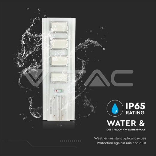 Farola Solar 400W LED Panel solar 50W 6400K Aluminio + PC - 6