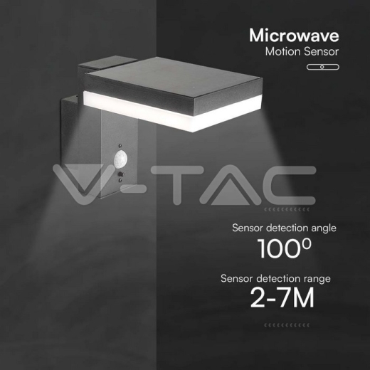 5.5W LED Solar Wall Lamp SMD With PIR Sensor Square IP44 3000K - 6