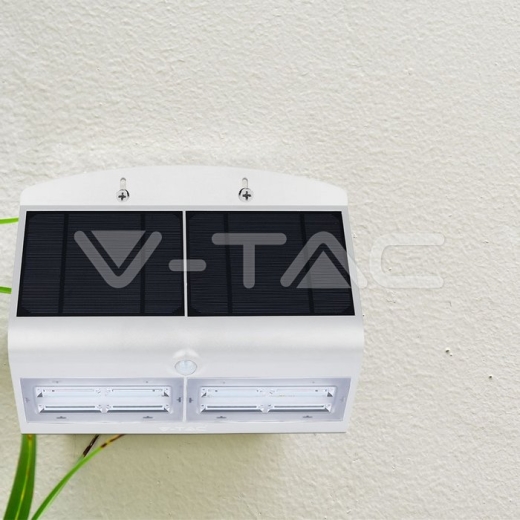 Lámpara de pared solar LED 6.8W Blanco Natural Cuerpo Blanco y Negro - 12