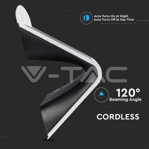 Lámpara de pared solar LED 6.8W Blanco Natural Cuerpo Blanco y Negro - 8