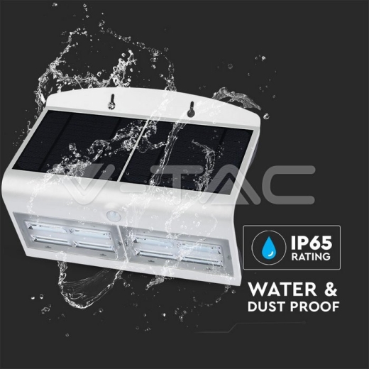 Lámpara de pared solar LED 6.8W Blanco Natural Cuerpo Blanco y Negro - 9