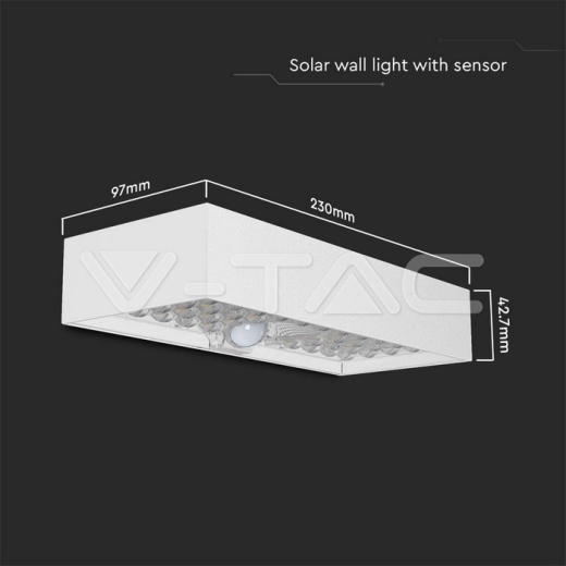 6W LED Solar Wall Light Ladrillo Batería de Litio Blanco 4000K - 9