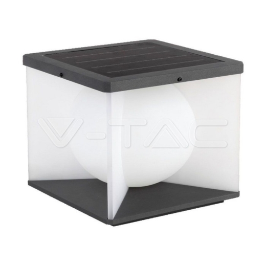 8W LED Solar Garden Lamp (2305A-305A-305mm) 3000K Black, White body - 1