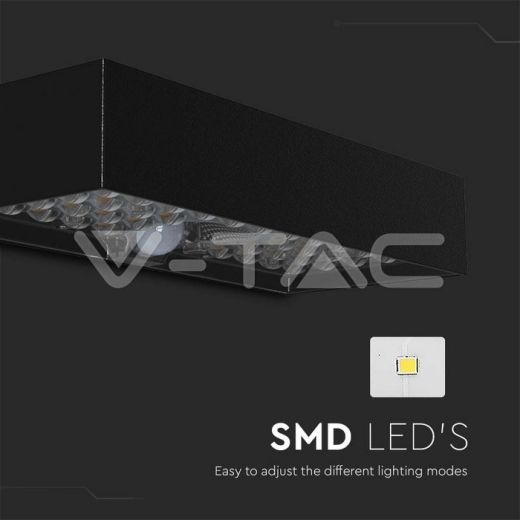 6W LED Solar Wall Light Brick Lithium Battery Black 4000K - 2